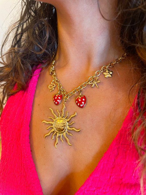 Collier Soleil fraise